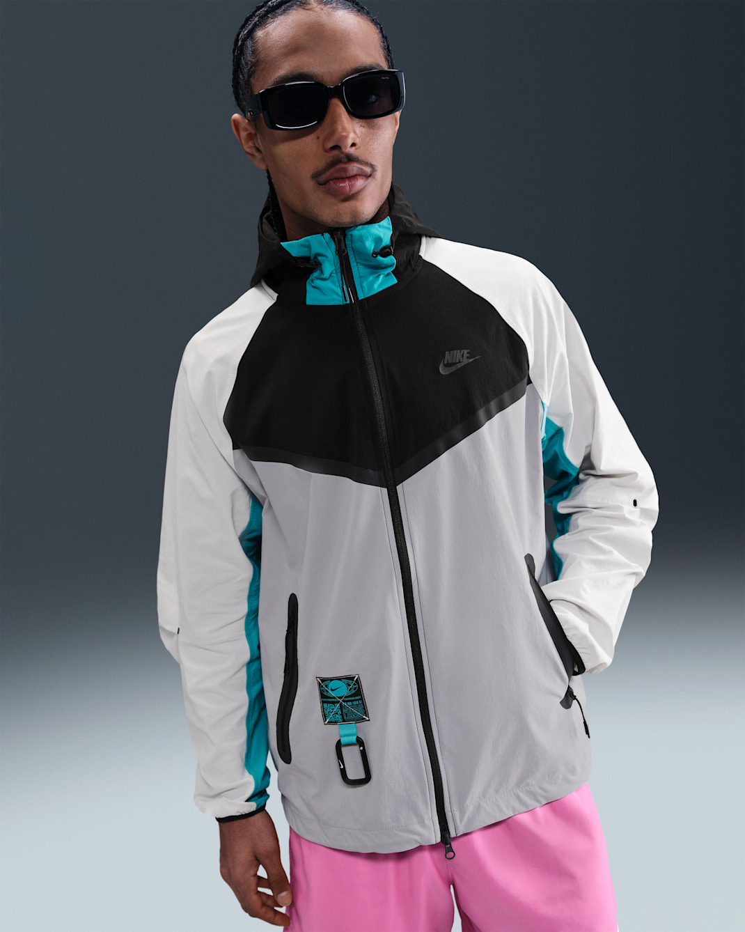 Nike Tech Men's Woven Windrunner Full-Zip Jacket - Black/Dusty Cactus
