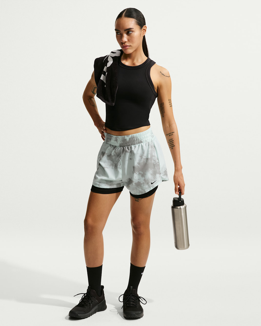 Nike One Women's Dri-FIT High-Waisted 8cm (approx.) 2-in-1 Shorts - Barely Green