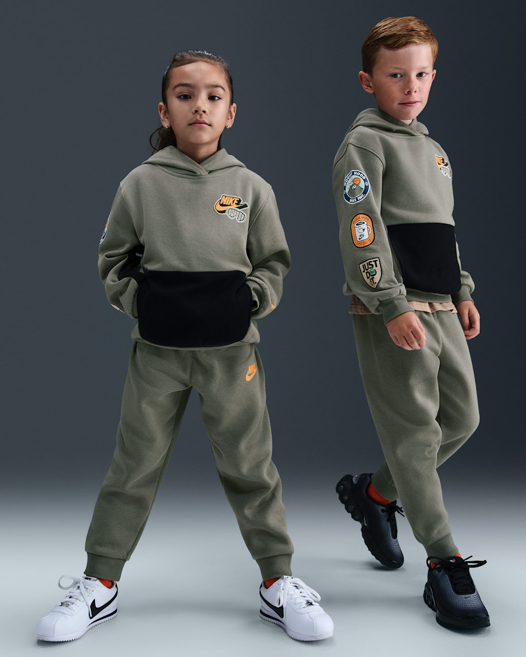 Nike Little Kids' Fleece Pullover Hoodie and Joggers Set - Light Army