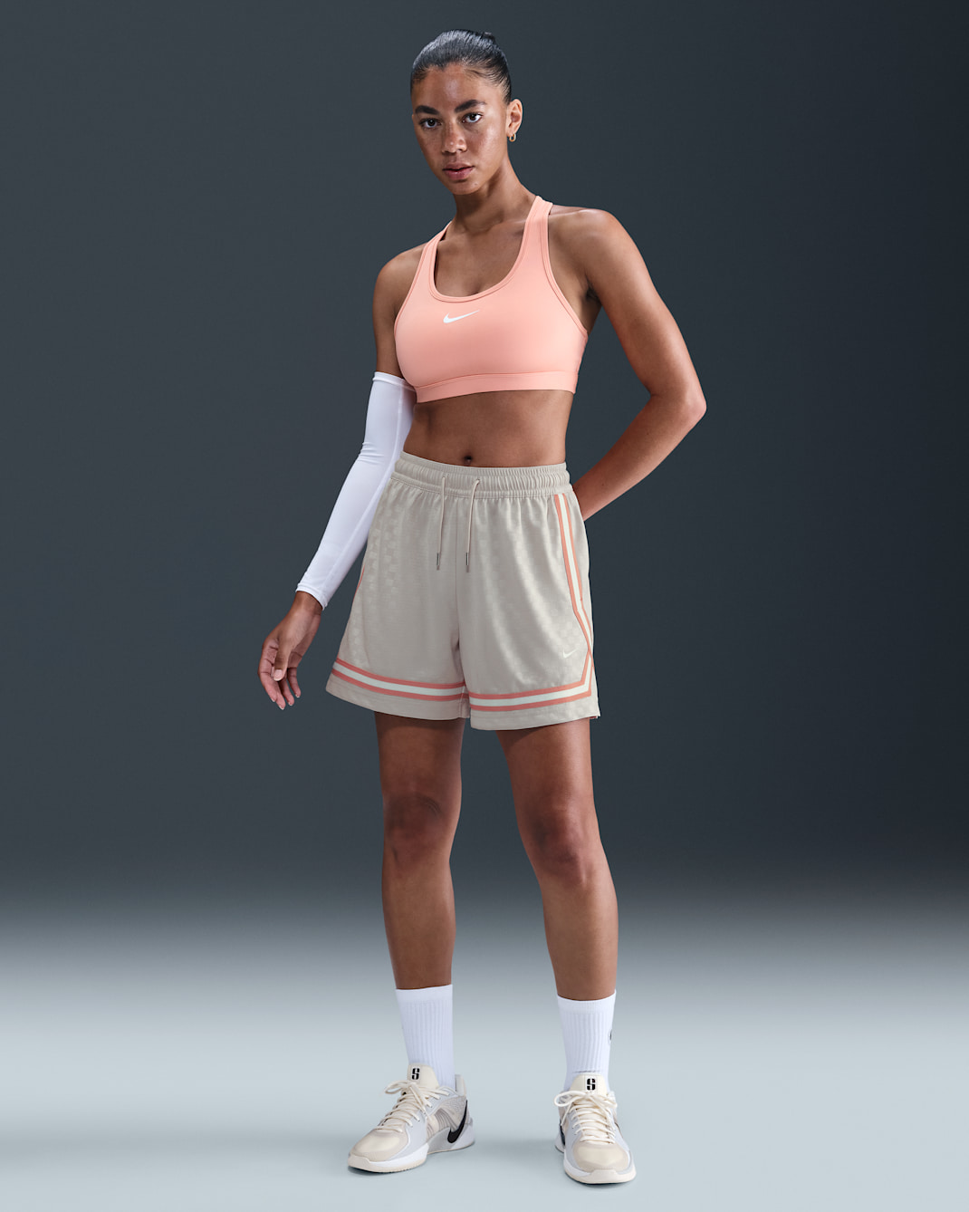 Nike Crossover Women's Dri-FIT Basketball Shorts - Light Orewood Brown/Rose Gold/White