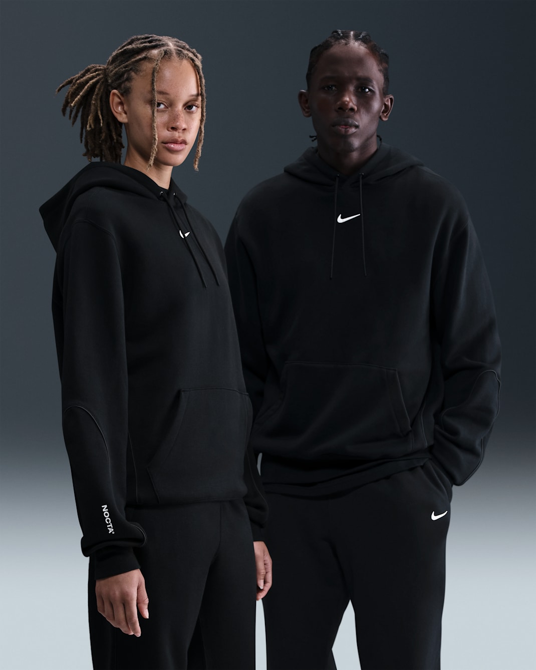 Mikina NOCTA Fleece CS 2 s kapucí - Černá/Bílá