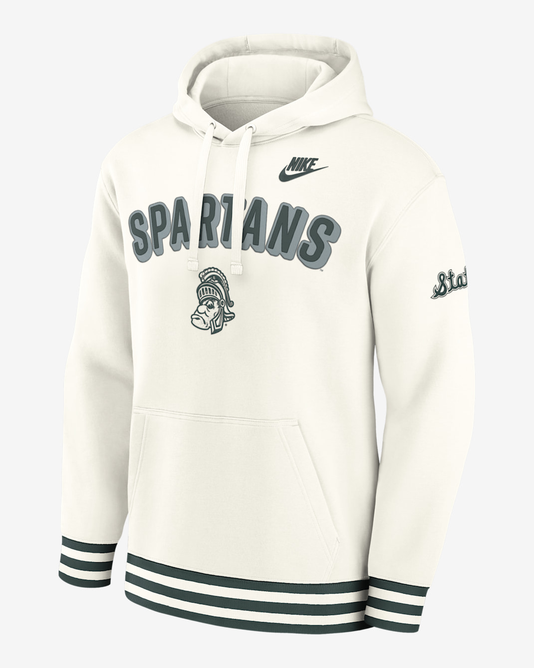 Sudadera con gorro sin cierre universitaria Nike para hombre Michigan State Legacy Retro - Vela