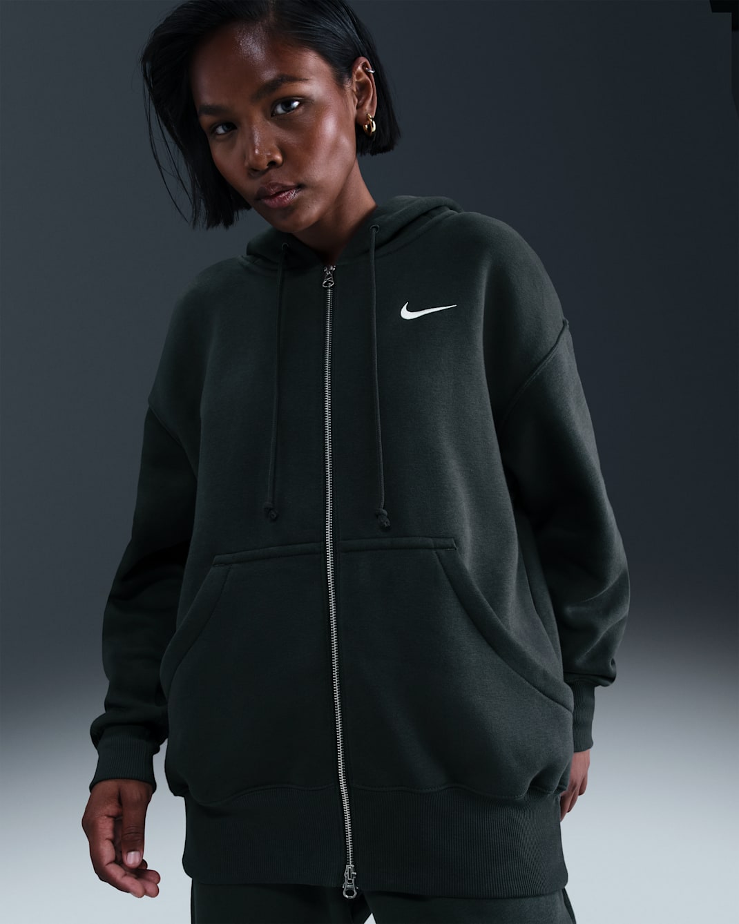 Nike Sportswear Phoenix Fleece Women's Oversized Full-Zip Hoodie - Seaweed/Sail