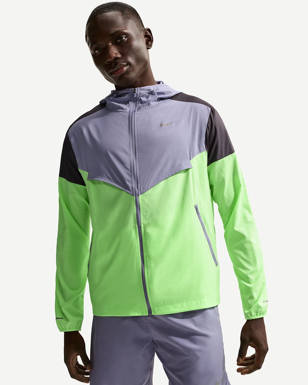 Nike Impossibly Light Windrunner Chaqueta de running - Hombre - Iron Purple/Negro/Lime Blast