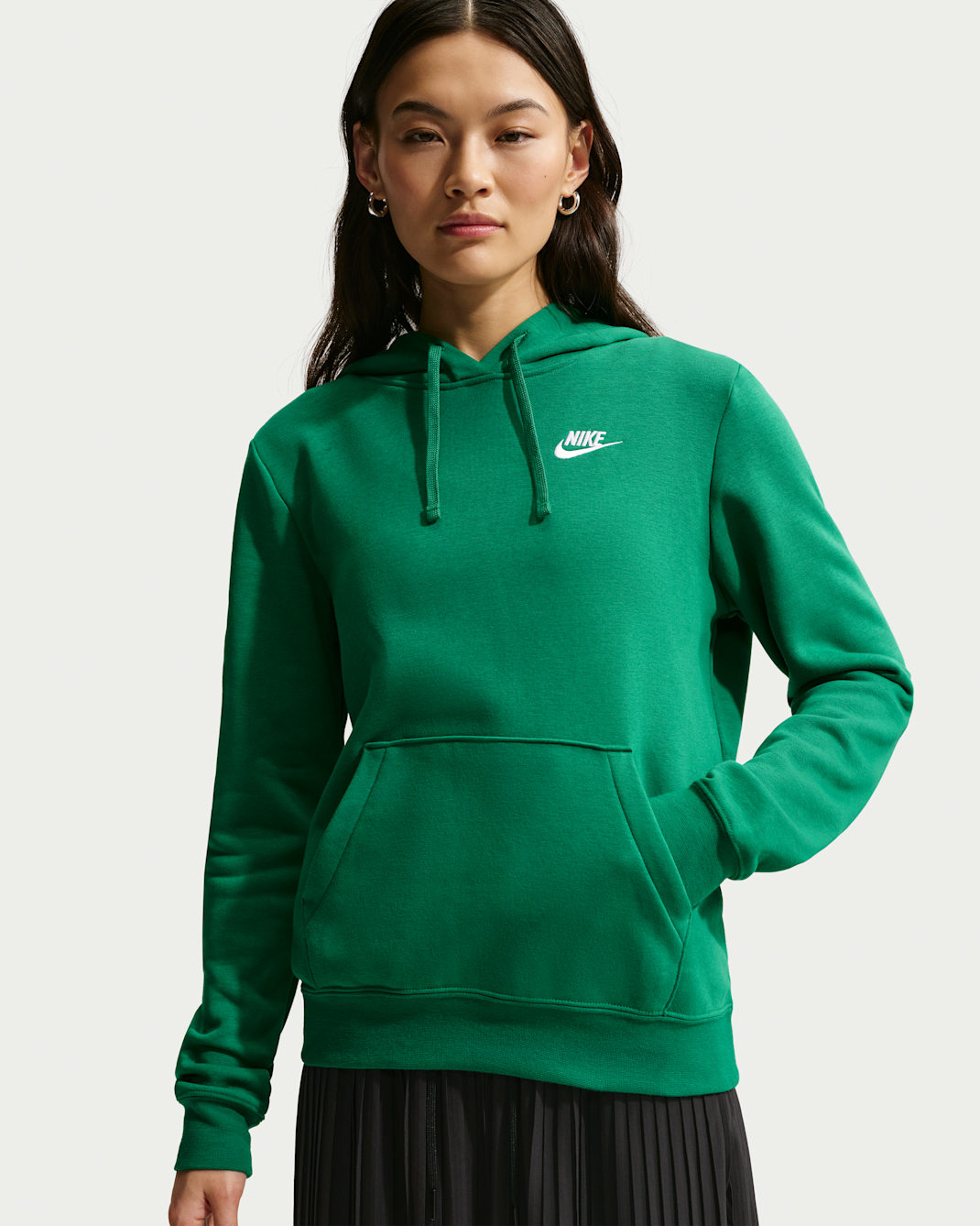 Nike Sportswear Club Fleece Women's Pullover Hoodie - Malachite/White