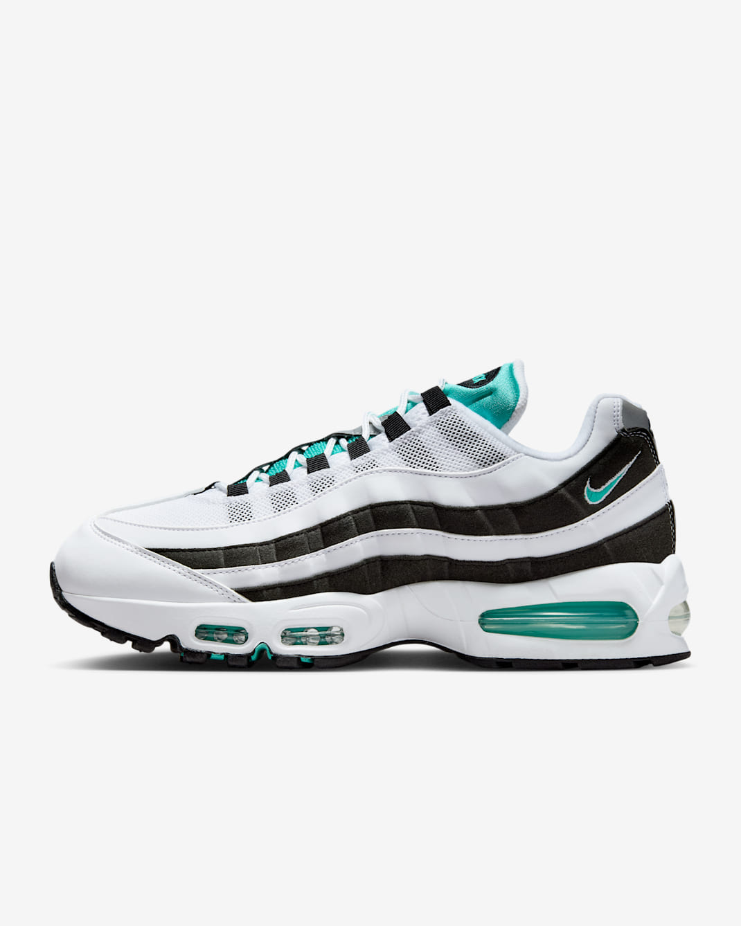 Tenis para hombre Nike Air Max 95 OG - Blanco/Negro/Plata metalizado/Hiperjade