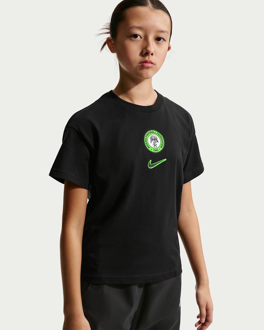 Nigeria Premium Goalkeeper Big Kids' Nike Soccer T-Shirt - Black