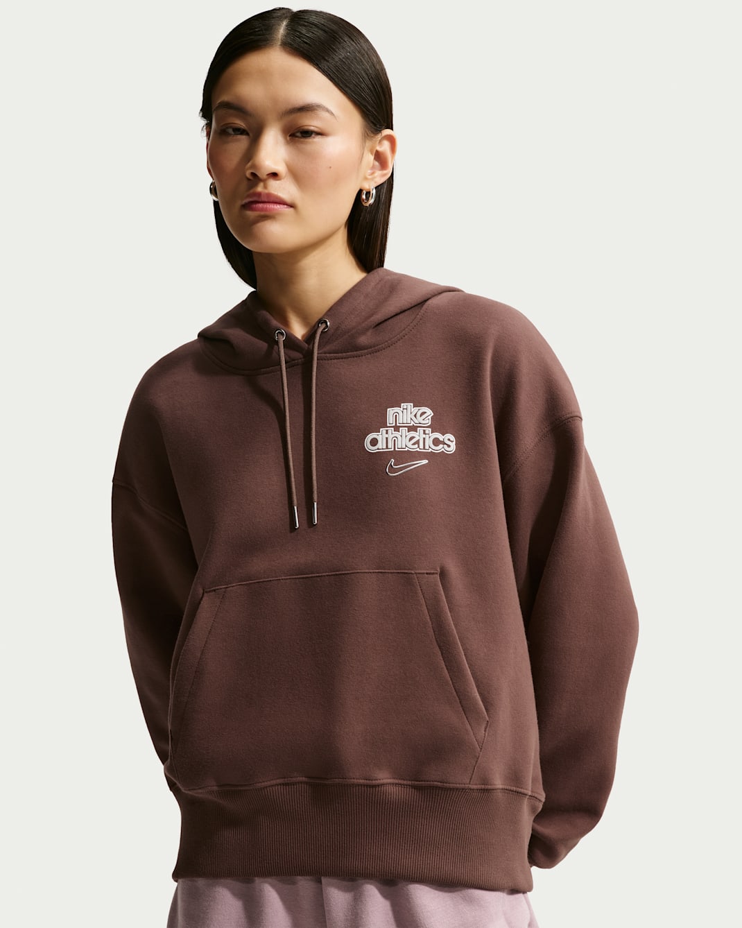 Nike Sportswear Phoenix Fleece-hettegenser til dame - Light Chocolate