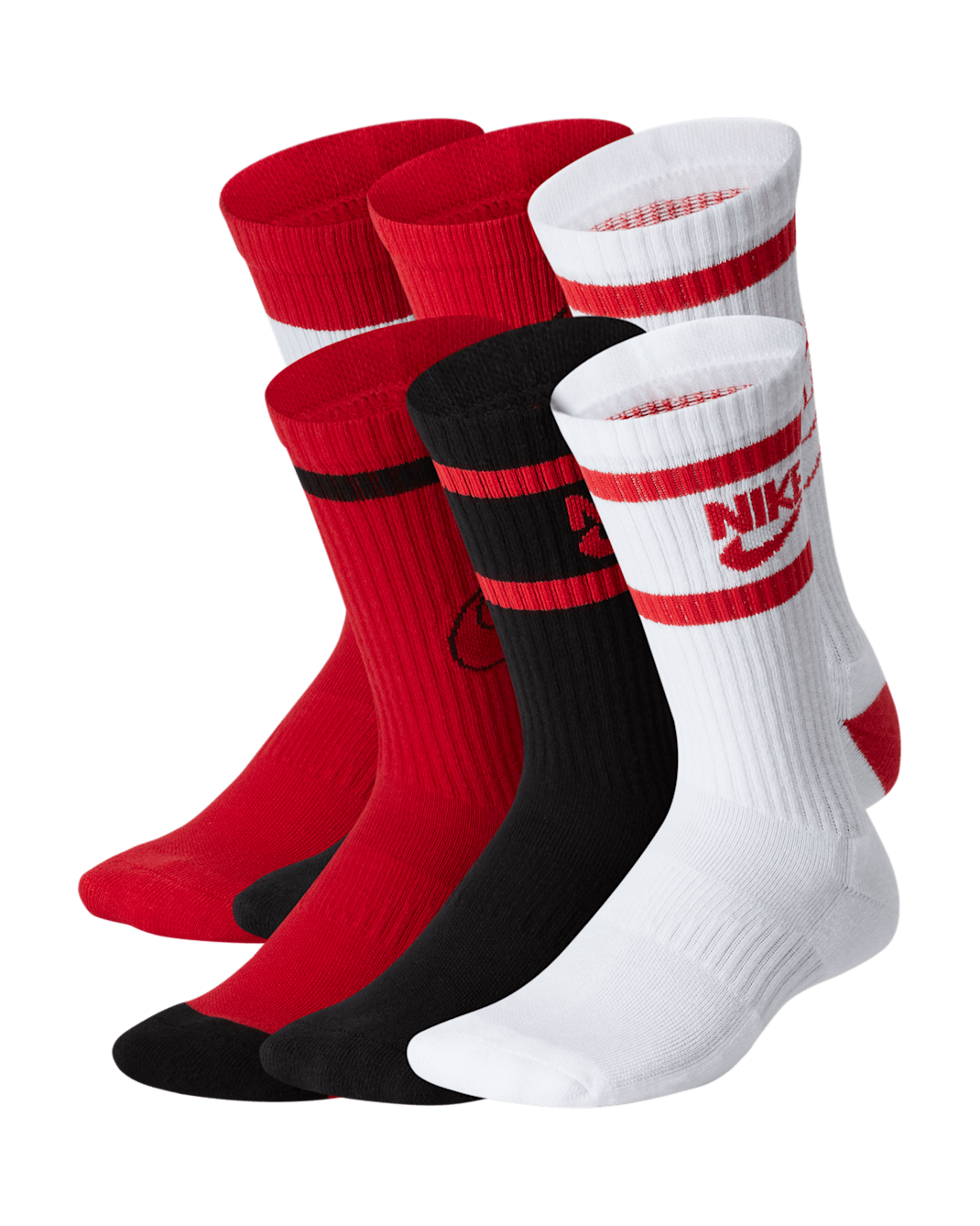 Nike Everyday Kids' Cushioned Crew Socks (6 Pairs) - Multi-Color