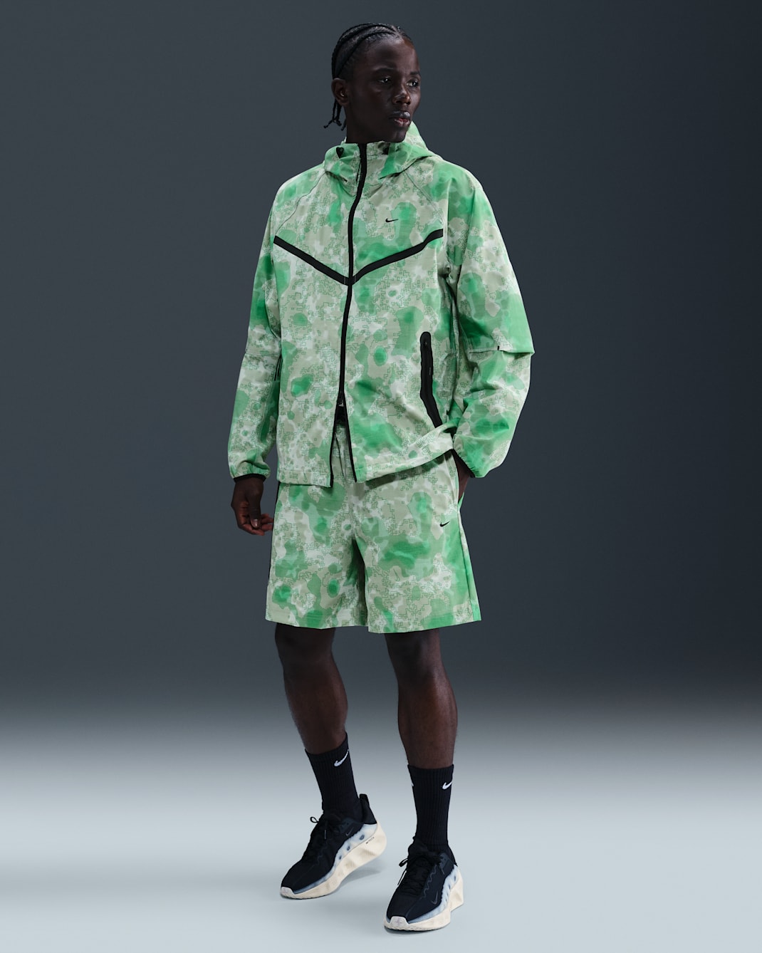 Nike Tech Men's Dri-FIT Woven Camo Shorts - Light Silver