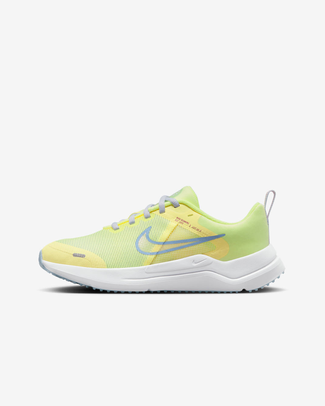 Nike Downshifter 12 Older Kids' Road Running Shoes - Citron Tint/Football Grey/Cosmic Fuchsia/Cobalt Bliss