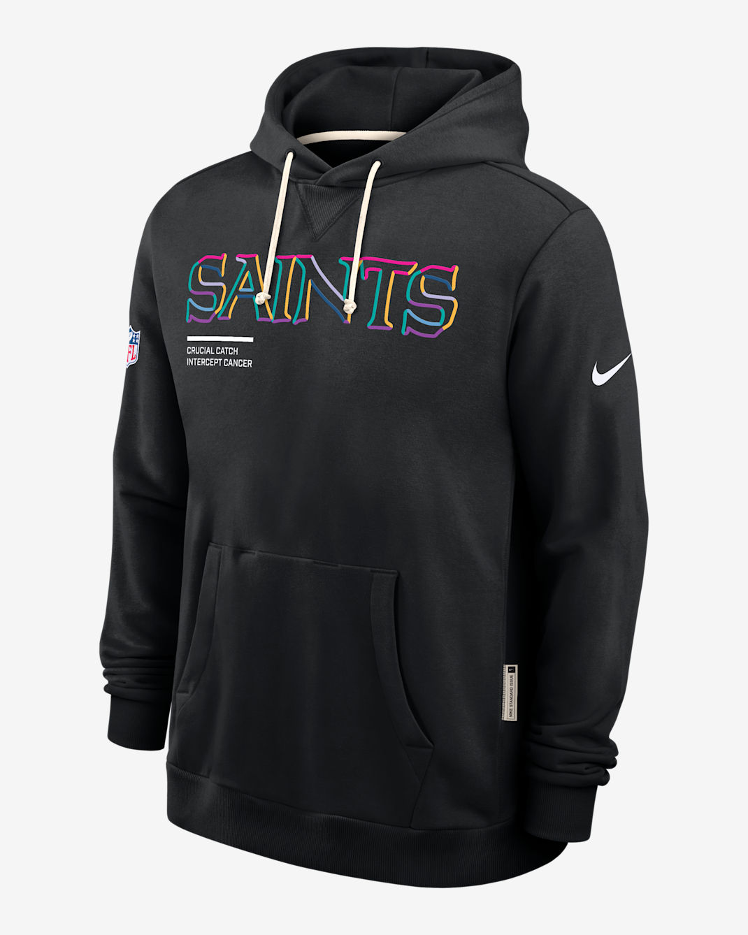 New Orleans Saints Crucial Catch Sideline Men's Nike Dri-FIT NFL Pullover Hoodie - Black
