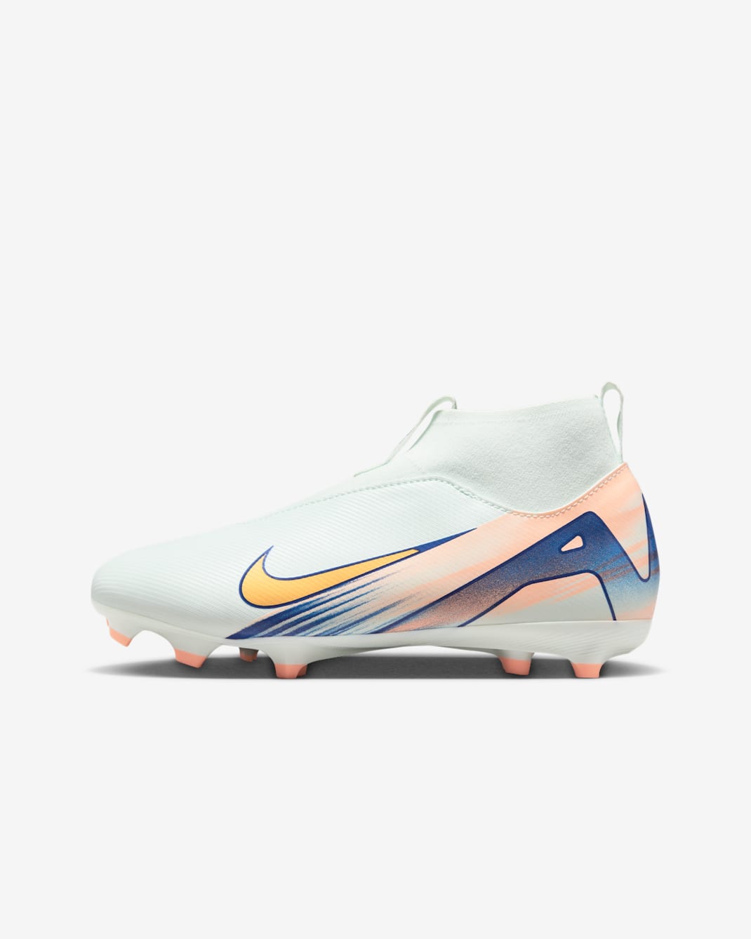 Nike Jr. Superfly 10 Academy Mercurial Dream Speed Older Kids' MG High-Top Football Boot - Barely Green/Crimson Pulse/Metallic Gold Coin