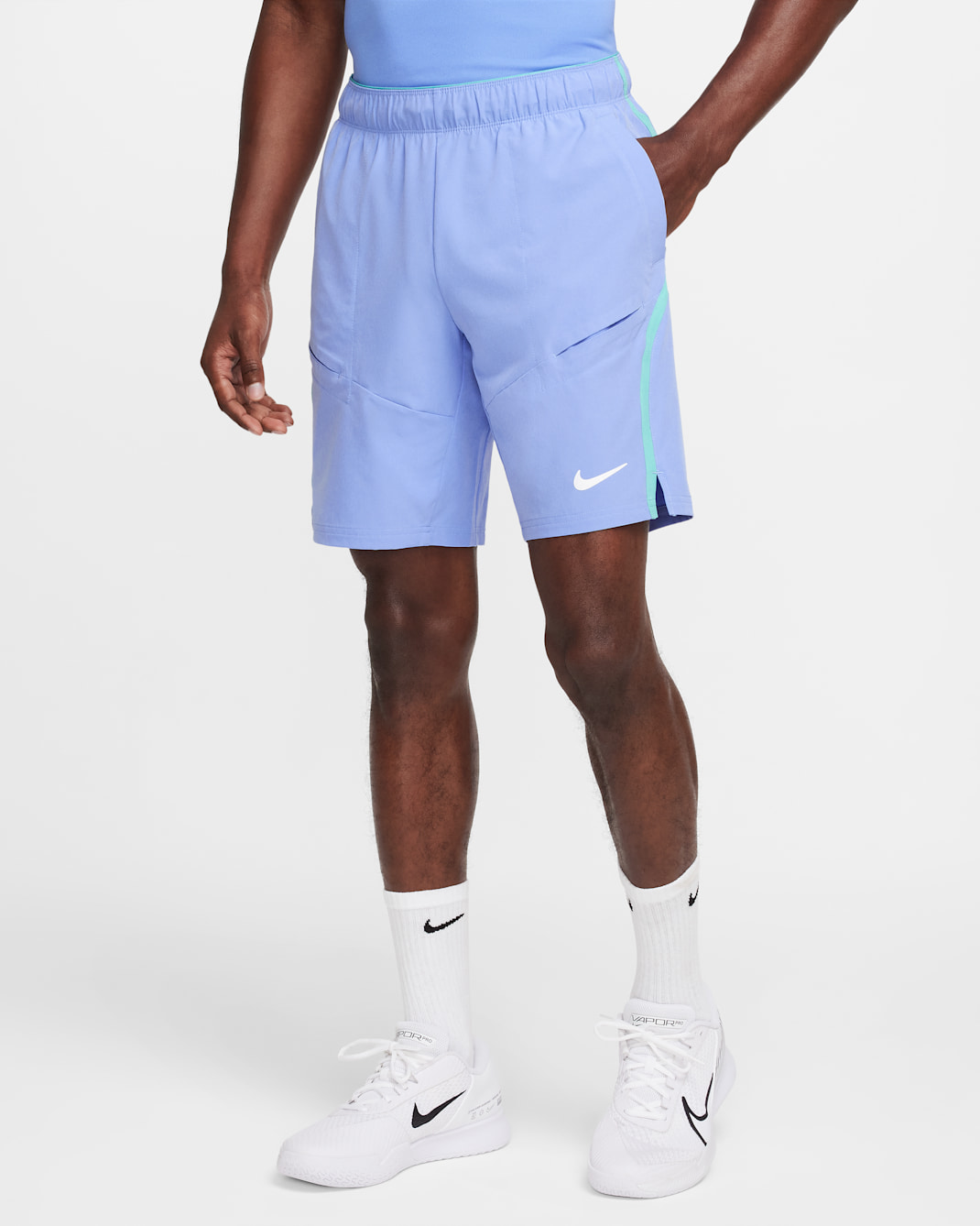 NikeCourt Advantage Men's 9" Tennis Shorts - Royal Pulse/Green Frost/White