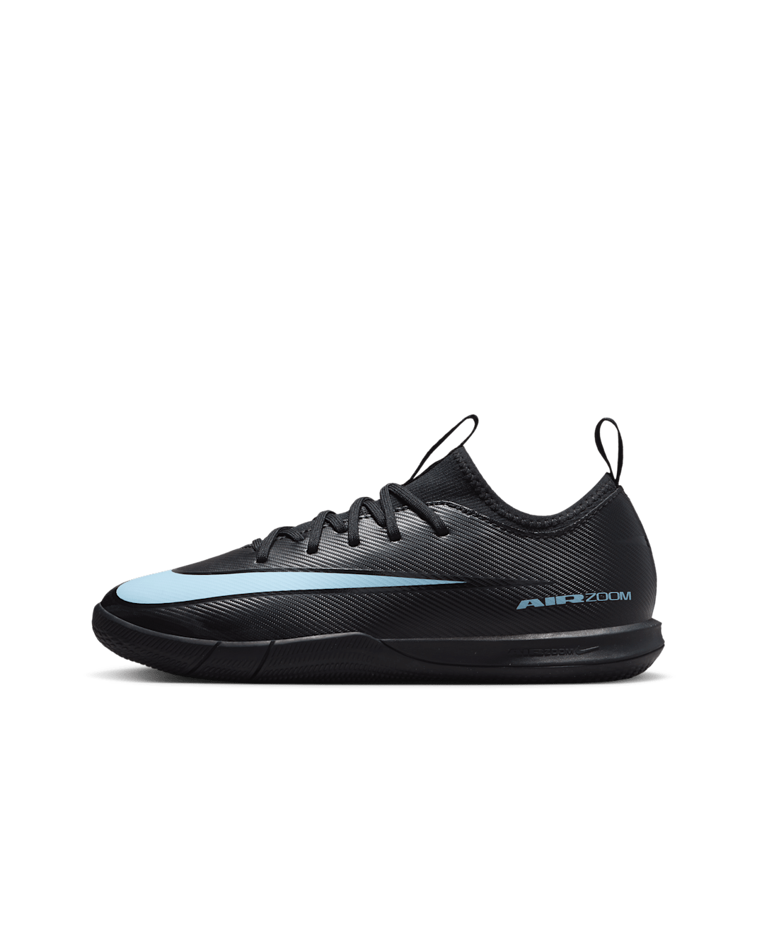 Nike Jr. Mercurial Vapor 16 Academy Younger/Older Kids' Indoor Court Low-Top Football Shoes - Black/Ice Blue