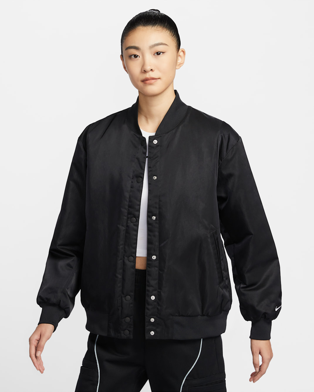 Nike Sportswear Destroyer Women's Oversized Woven Jacket - Black/White