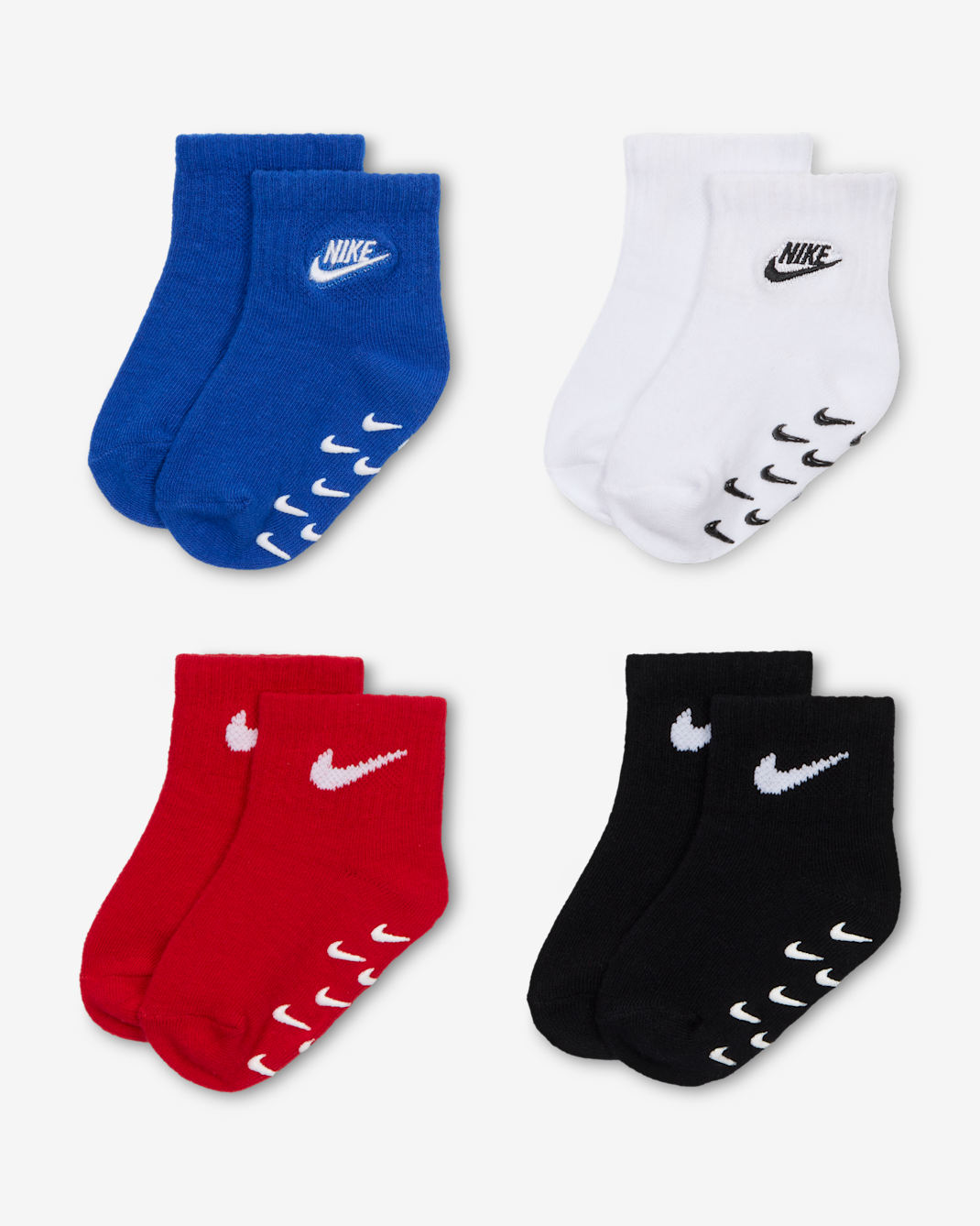 Calcetines con agarre con logotipo para bebé (4 pares) (3 a 6 meses) Nike - Royal juego