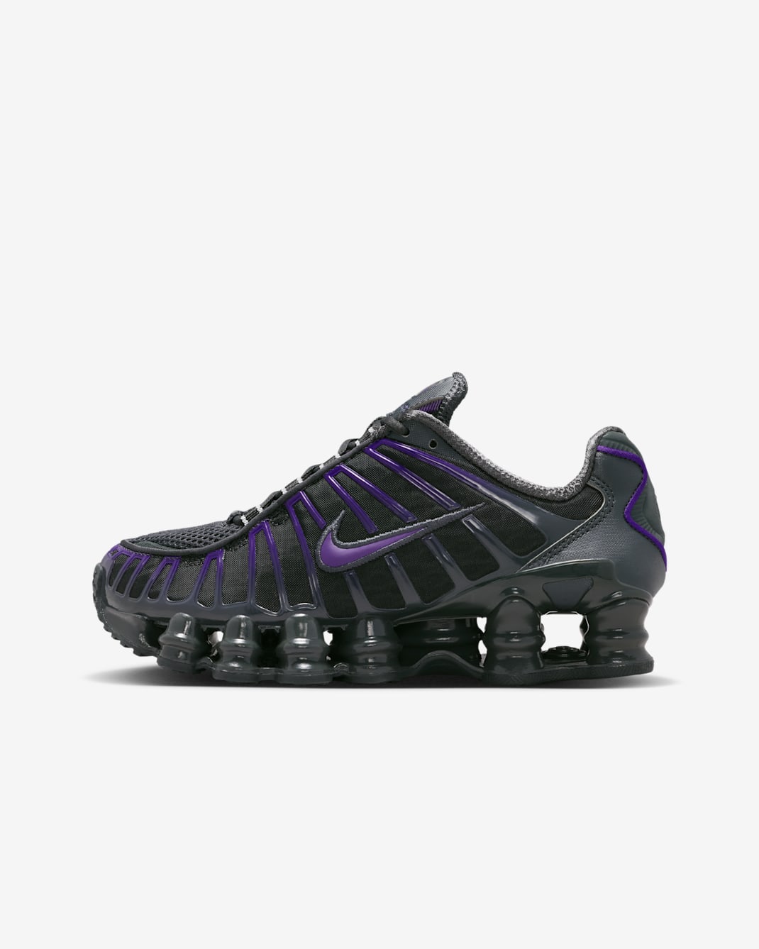 Boty Nike Shox TL pro větší děti - Dark Smoke Grey/Court Purple