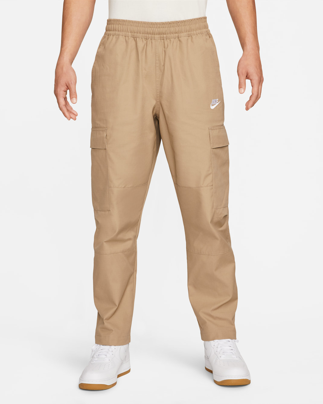 Nike Club Men's Woven Cargo Trousers - Khaki/White