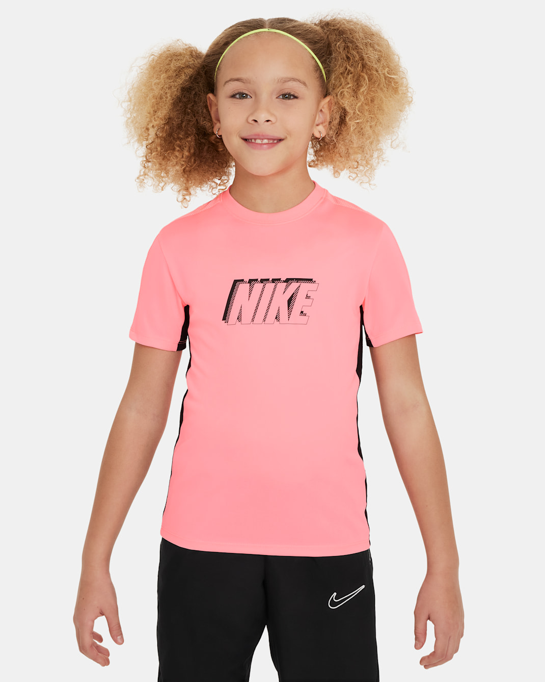 Nike Dri-FIT Academy Older Kids' Short-Sleeve Football Top - Sunset Pulse/Sunset Pulse/Black/Black
