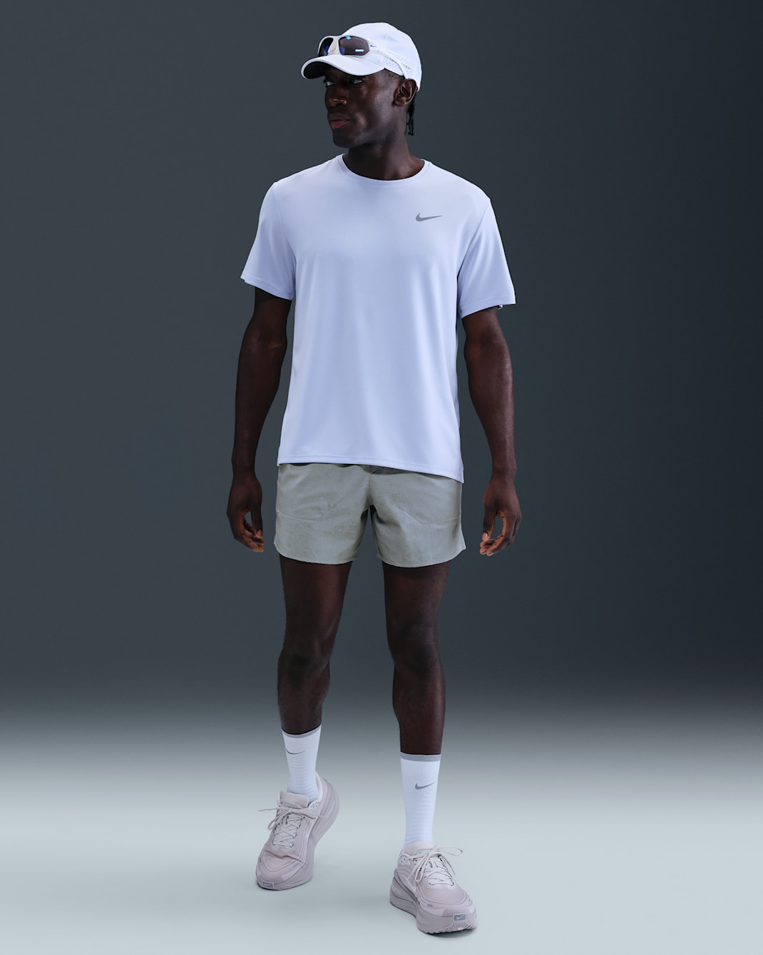 Nike Stride Men's 5" Brief-Lined Running Shorts with Reflective Accents - Light Smoke Grey