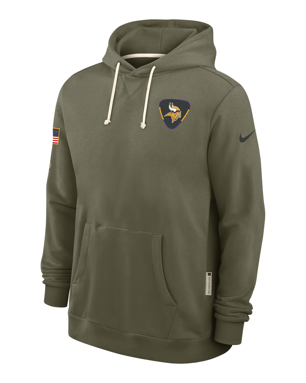 Minnesota Vikings Salute to Service Sideline Dominant Force Men's Nike Dri-FIT NFL Pullover Hoodie - Medium Olive