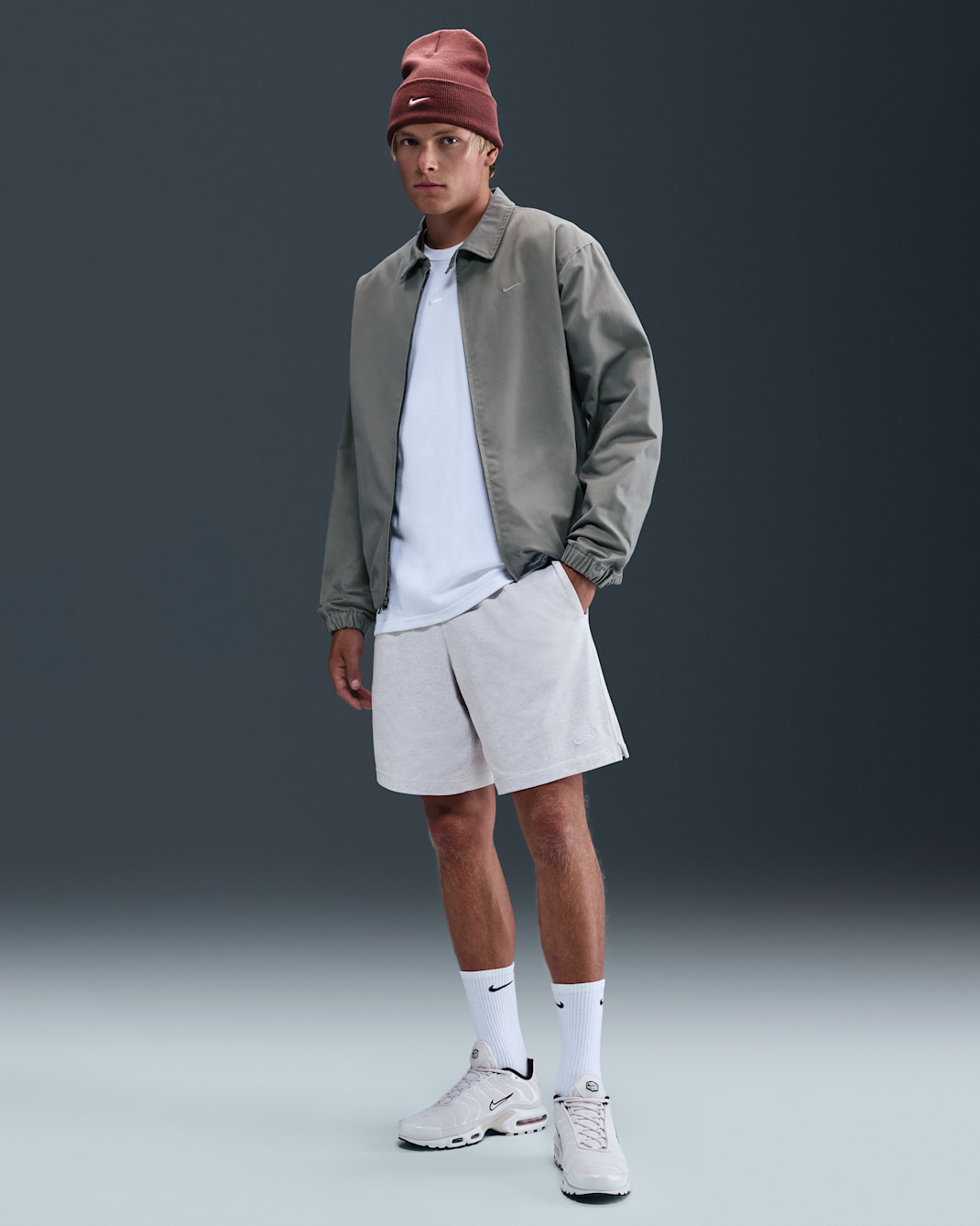 Nike Club Strick-Sorts für Herren - Birch Heather/Weiß