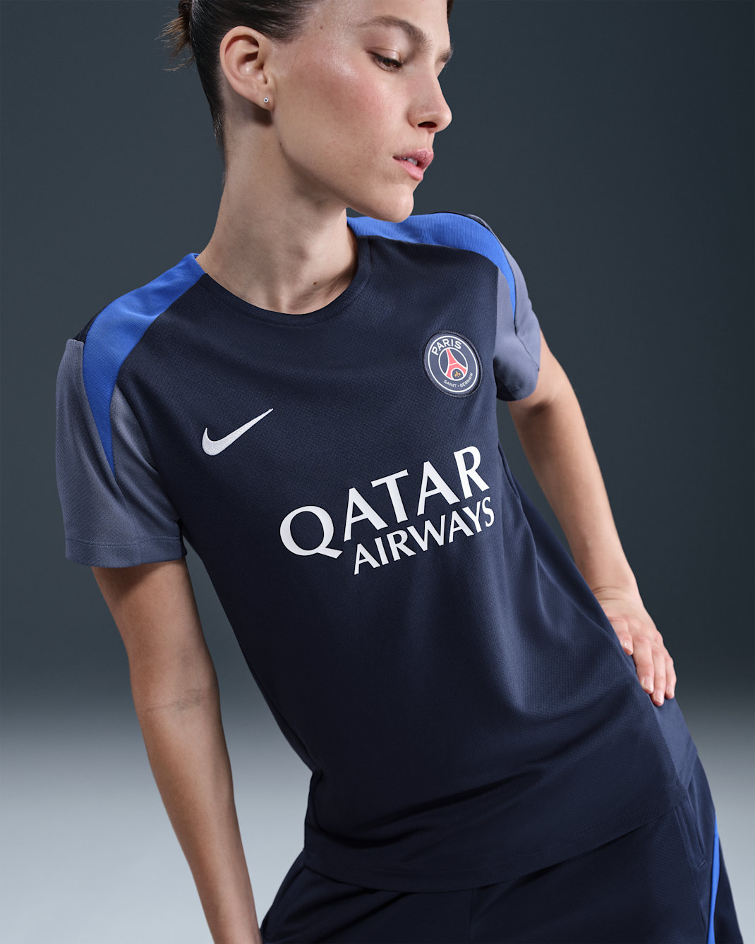 Paris Saint-Germain Strike Women's Nike Dri-FIT Football Short-Sleeve Top - Midnight Navy/Diffused Blue/Hyper Royal/White