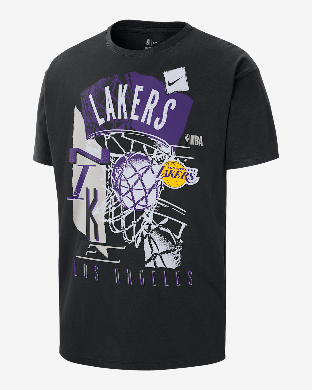 Los Angeles Lakers Courtside Men's Nike NBA Vintage T-Shirt - Black