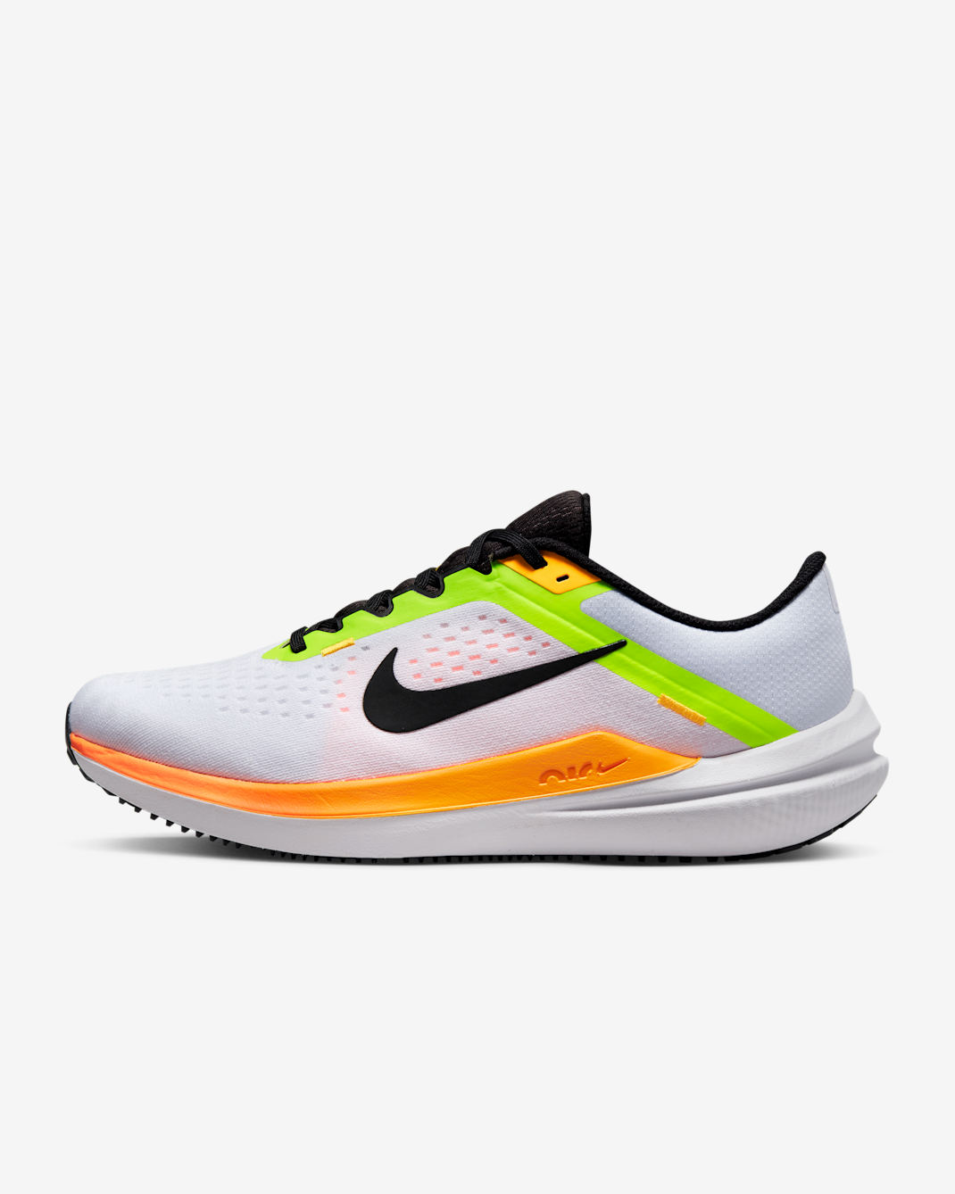 Nike Winflo 10 男款路跑鞋 - 白色/Volt/Laser Orange/黑色