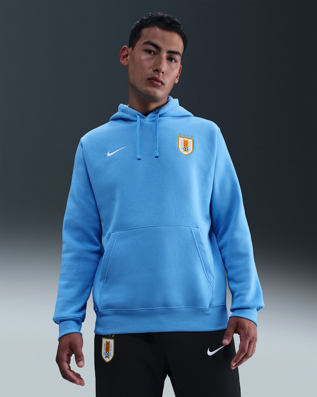 Sudadera de fútbol con gorro sin cierre Nike para hombre Uruguay Club - Azul universitario/Blanco