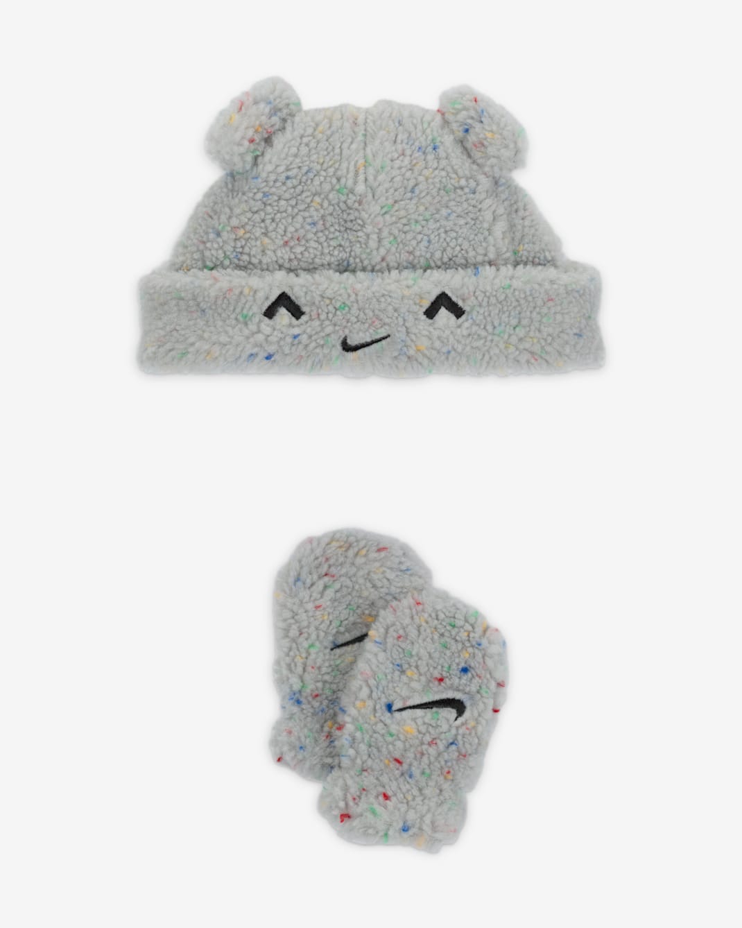 Nike Cozy Comfort Baby (12-24M) 2-Piece Beanie Set - Light Smoke Grey