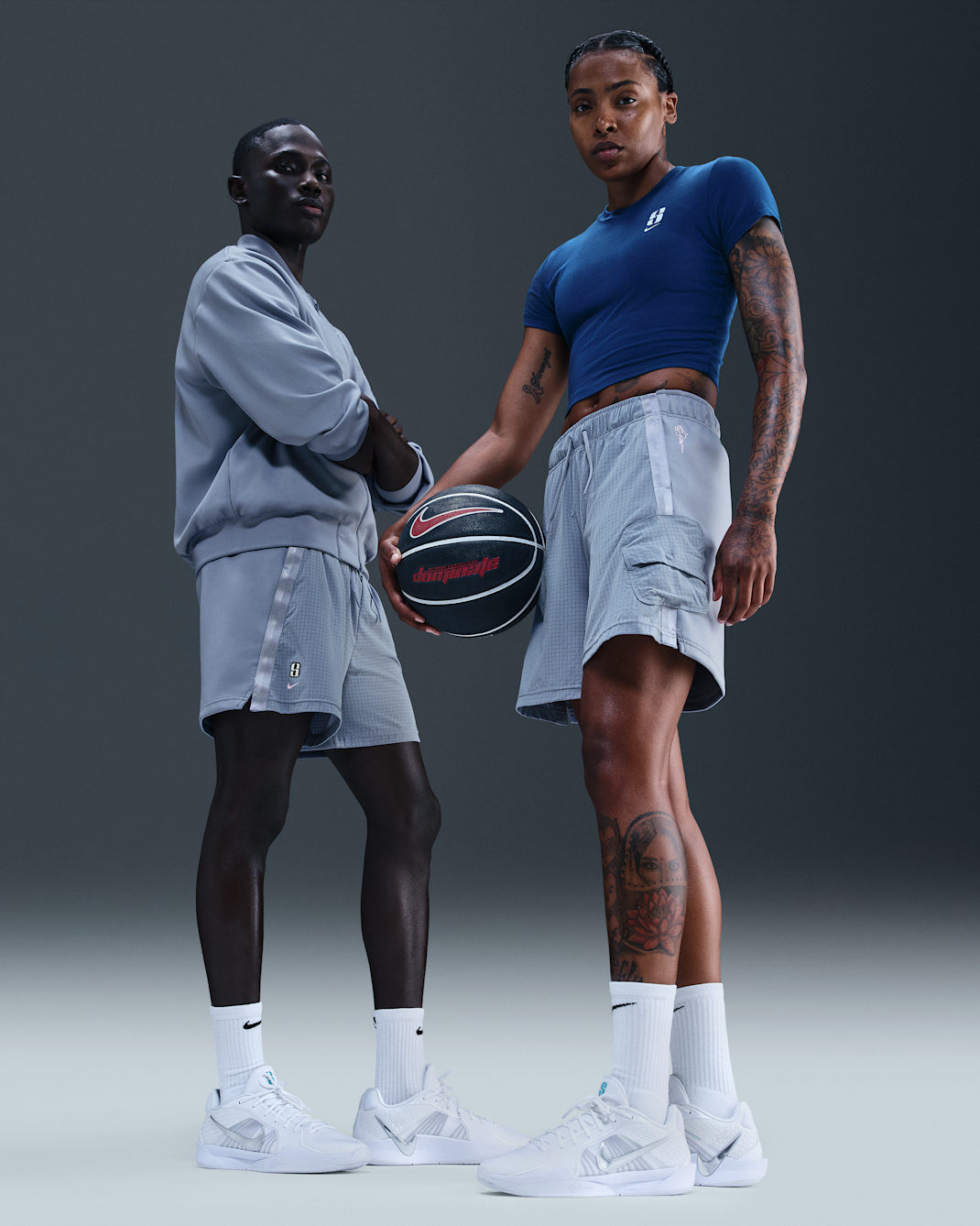 Sabrina Basketball Shorts - Ashen Slate/Ashen Slate/Pink Foam