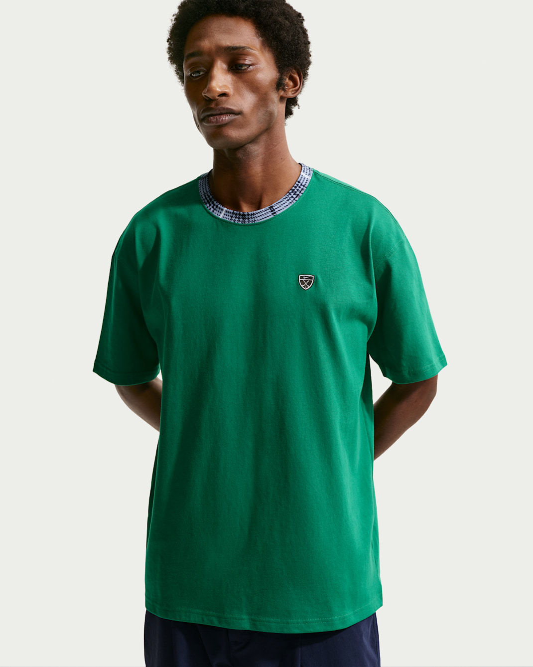 Pánský volný golfový top Nike Tartan - Malachite