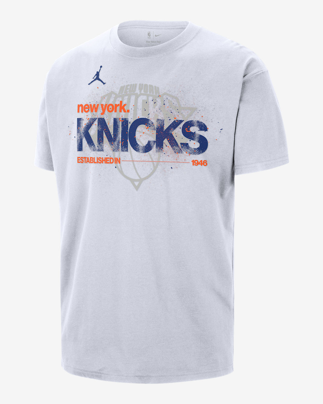 T-shirt NBA Jordan '85 Statement New York Knicks Courtside para homem - Branco
