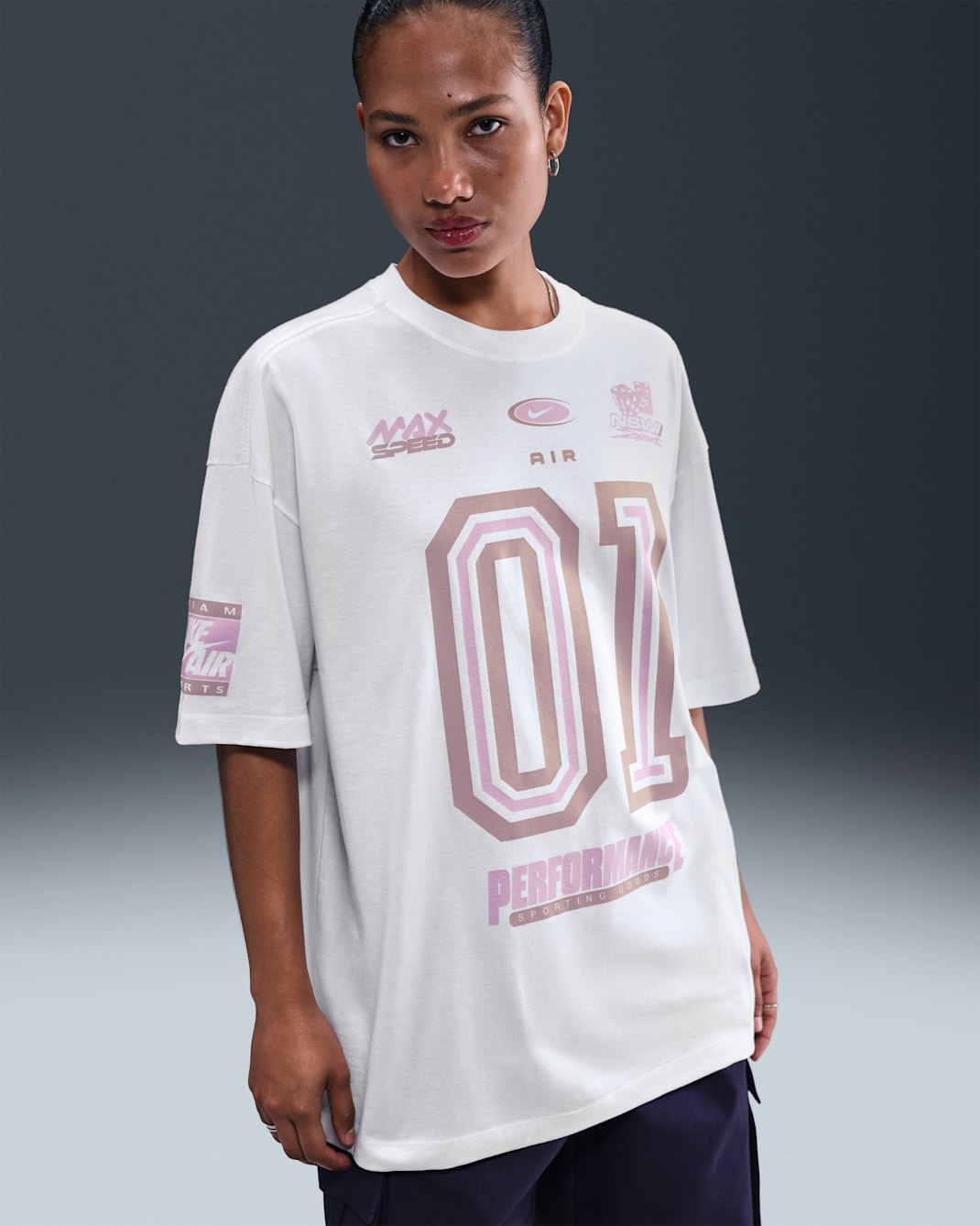 Playera oversized para mujer Nike Sportswear Essentials - Blanco