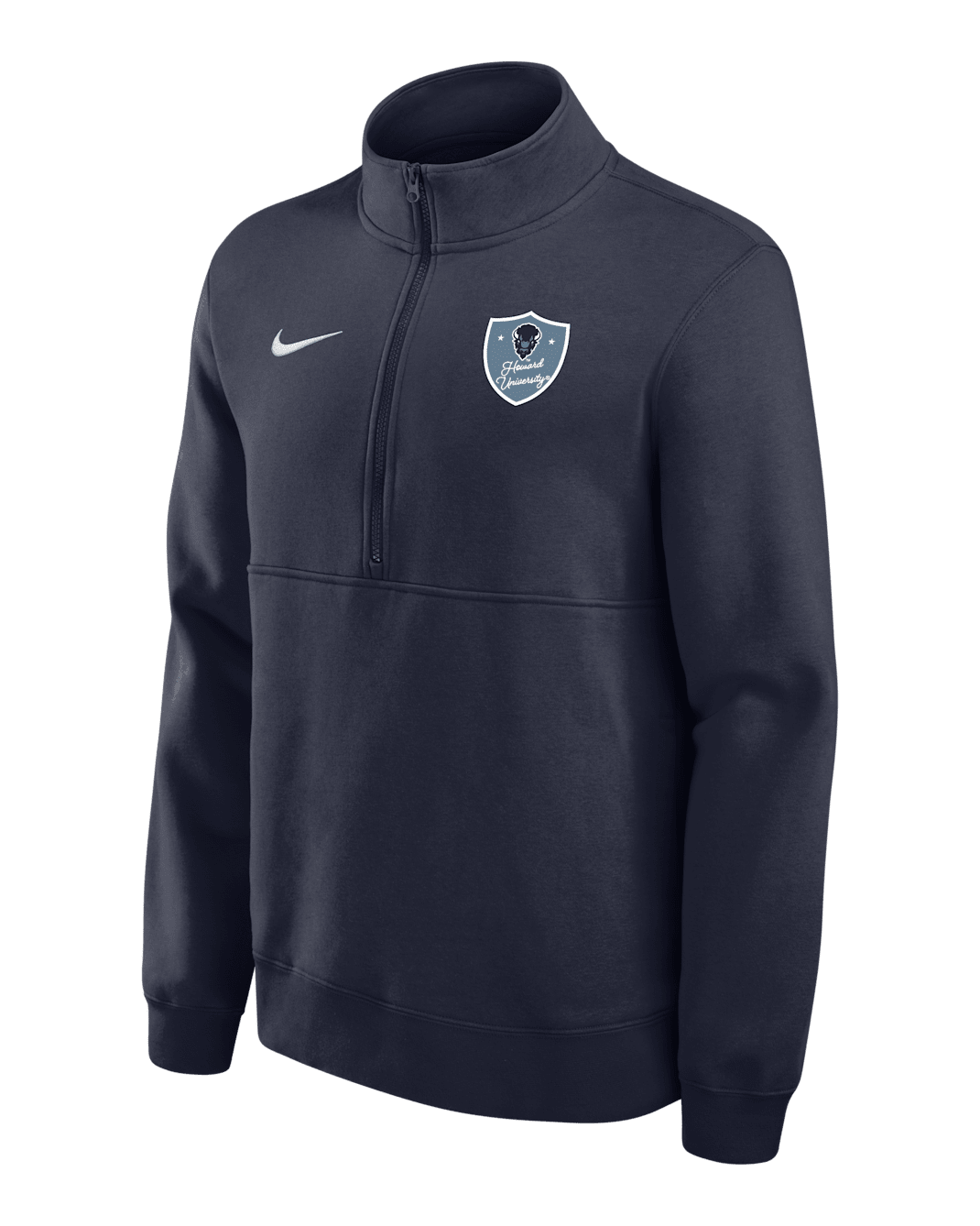 Playera de cierre de 1/4 para hombre Nike College Club Fleece (Howard University) - Azul marino