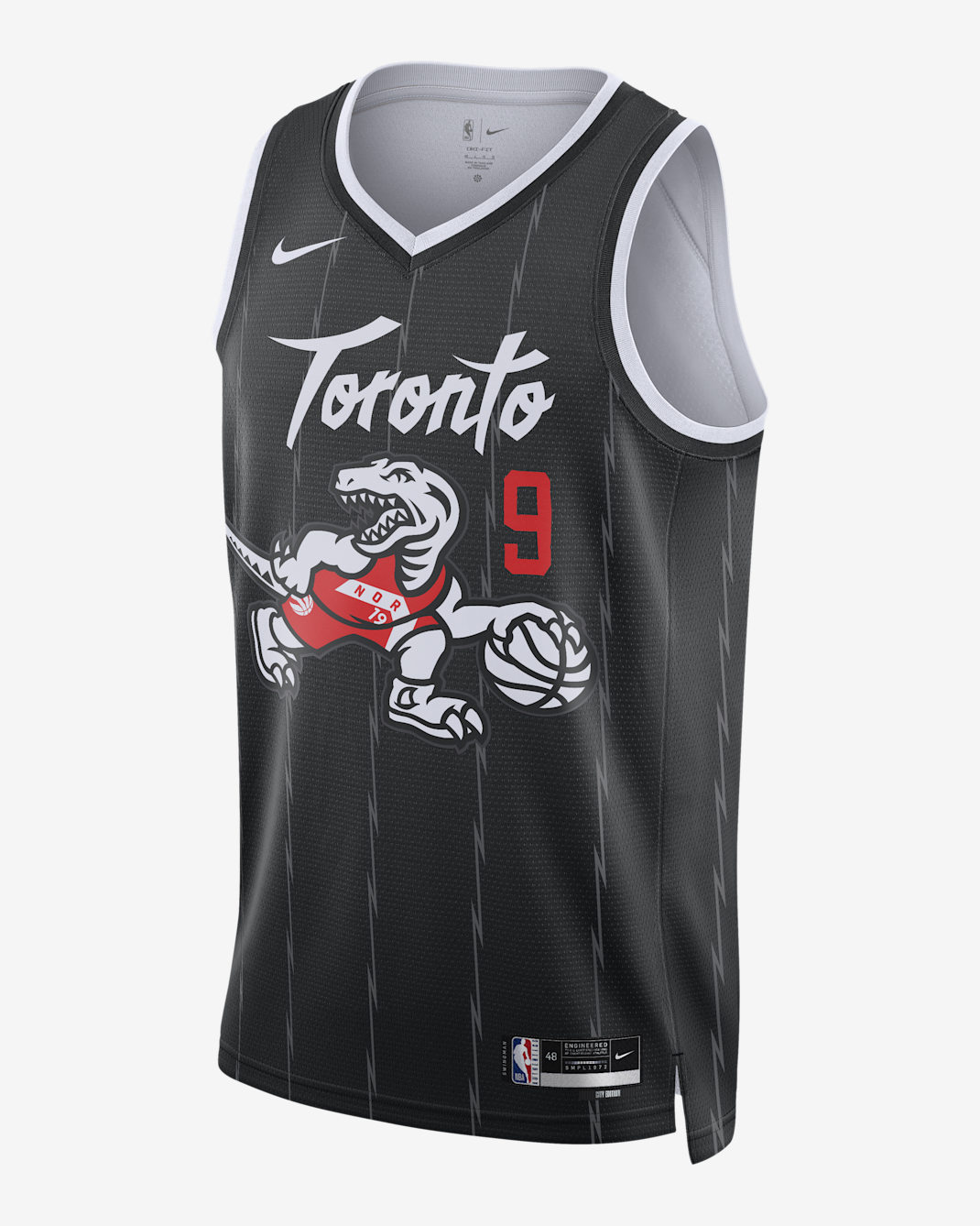 Jersey Nike de la NBA Swingman para hombre RJ Barrett Toronto Raptors City Edition - Negro