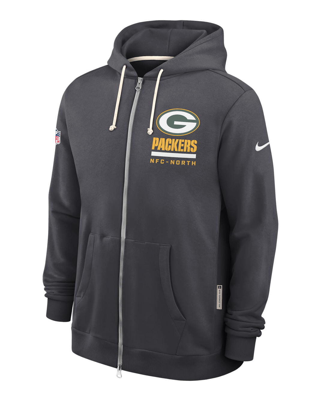 Green Bay Packers Utility Player Sideline Men's Nike Dri-FIT NFL Full-Zip Hoodie - Anthracite