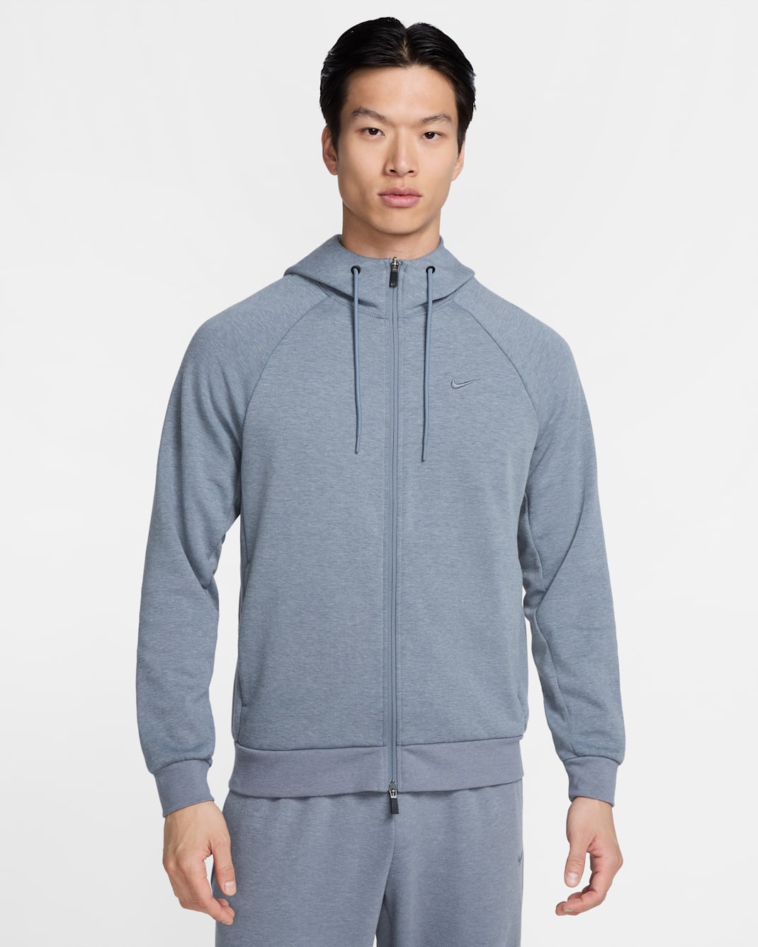 나이키 프라이머리 플리스 남성 드라이 핏 UV 풀집 퍼포먼스 후디 - 쿨 그레이/헤더/쿨 그레이