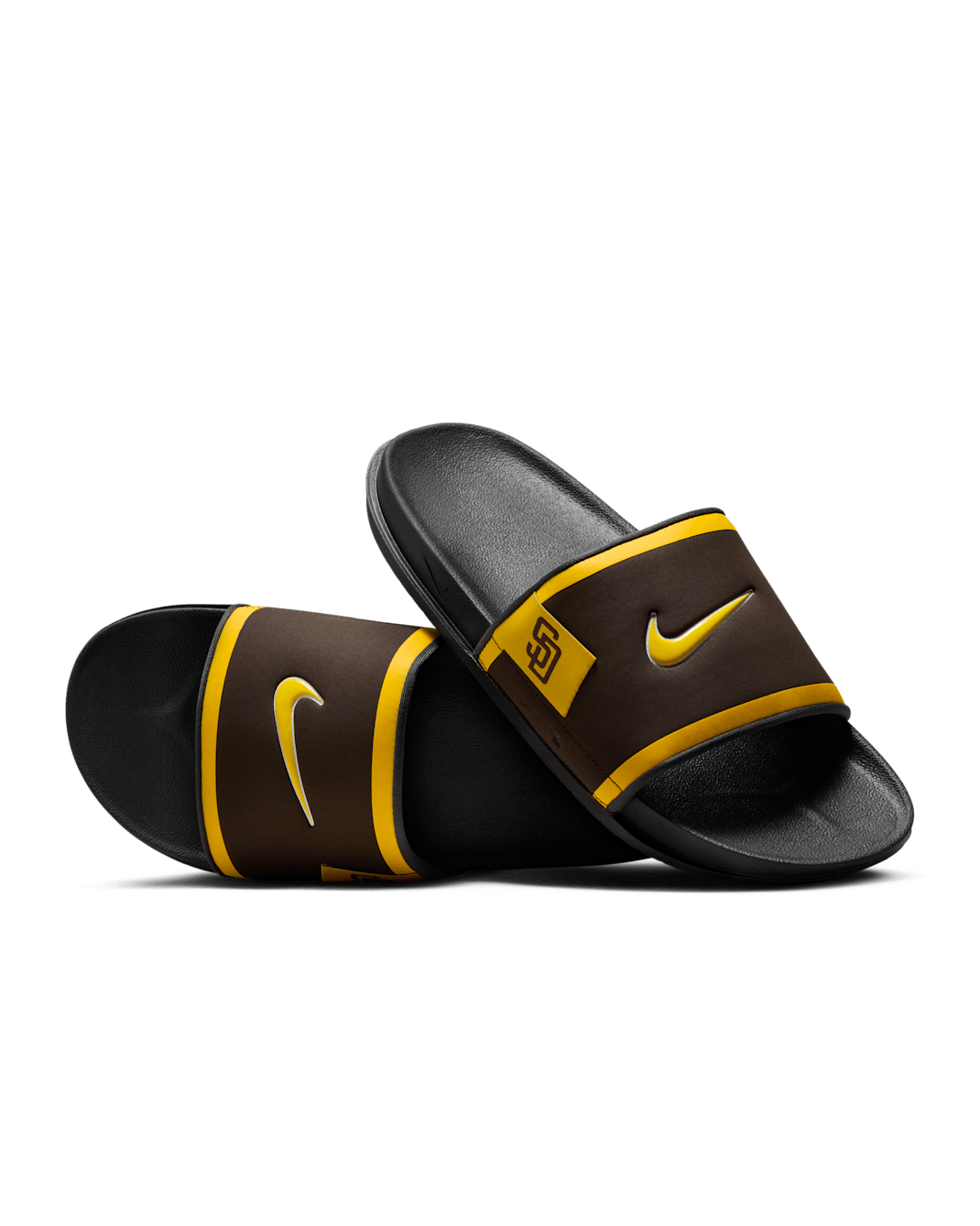 Nike Offcourt (San Diego Padres) Offcourt Slides - Dark Cinder/Dark Smoke Grey/Amarillo