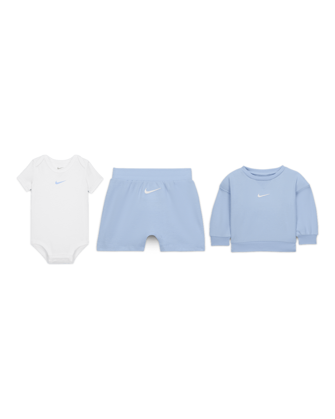 Nike Essentials Baby (0-9M) Crew and Shorts Set - Cobalt Bliss