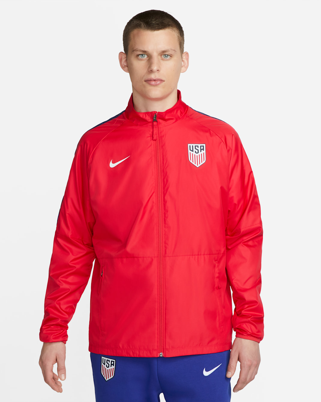 U.S. Repel Academy AWF Men's Soccer Jacket - Speed Red/Loyal Blue/White