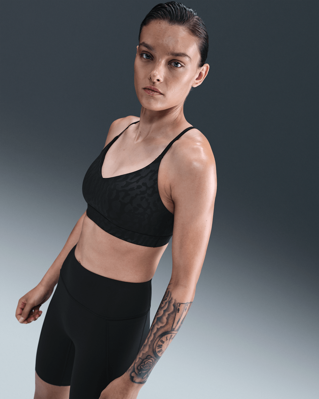 Nike Indy Women's Light-Support Padded Adjustable Sports Bra - Black/Anthracite/Dark Smoke Grey