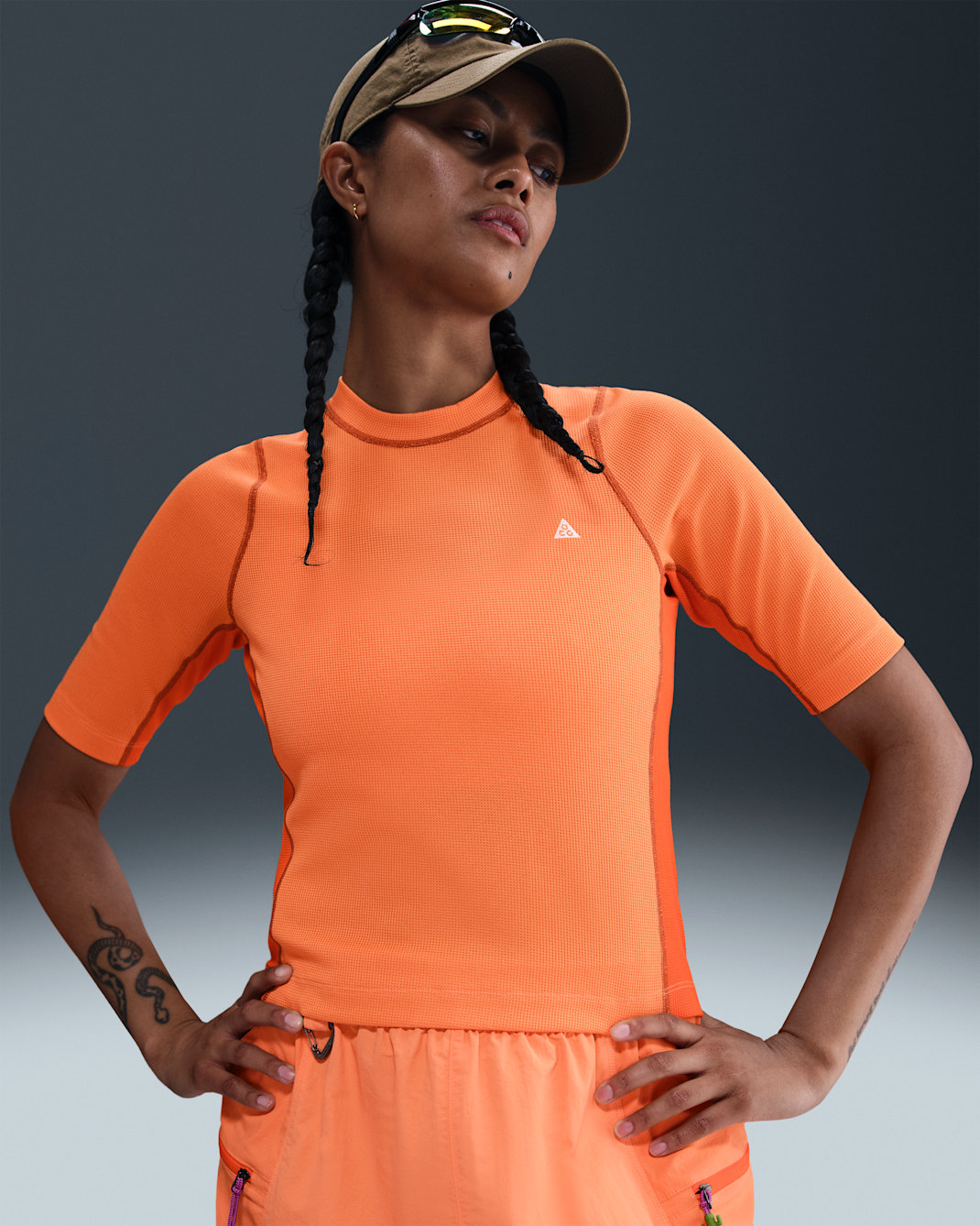 Nike ACG "Chinati" Women's Dri-FIT ADV UV Protection Base Layer - Marrakesh/Safety Orange/Dark Russet/Summit White