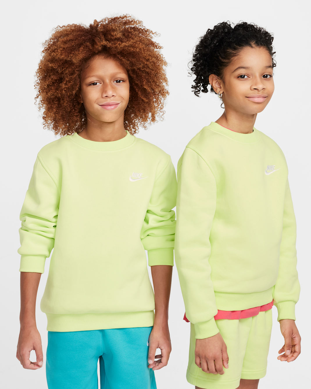 Sudadera para niños talla grande Nike Sportswear Club Fleece - Toque de limón claro/Blanco