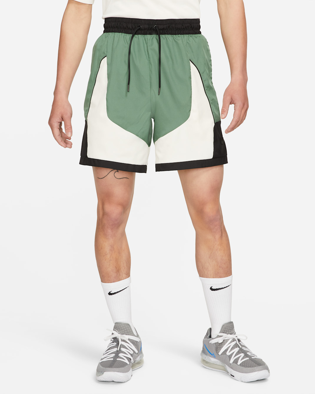Nike Throwback Men's Basketball Shorts - Dutch Green/Dutch Green/Pale Ivory/Off-Noir