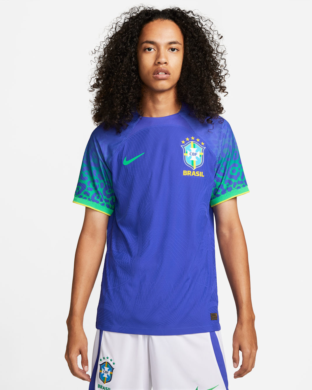 Brazil 2022/23 Match Away Men's Nike Dri-FIT ADV Football Shirt - Paramount Blue/Green Spark/Dynamic Yellow/Green Spark