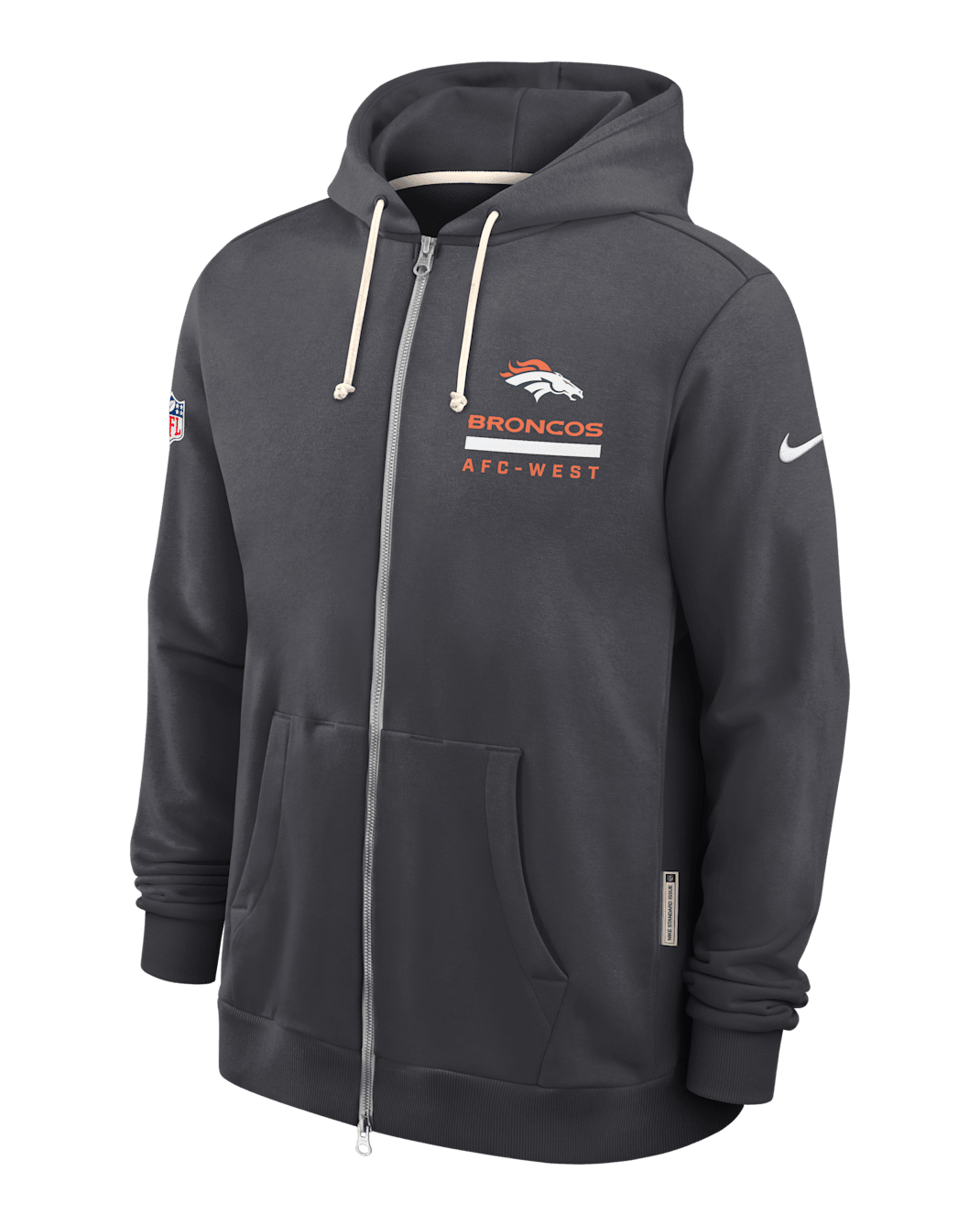 Denver Broncos Utility Player Sideline Men's Nike Dri-FIT NFL Full-Zip Hoodie - Anthracite