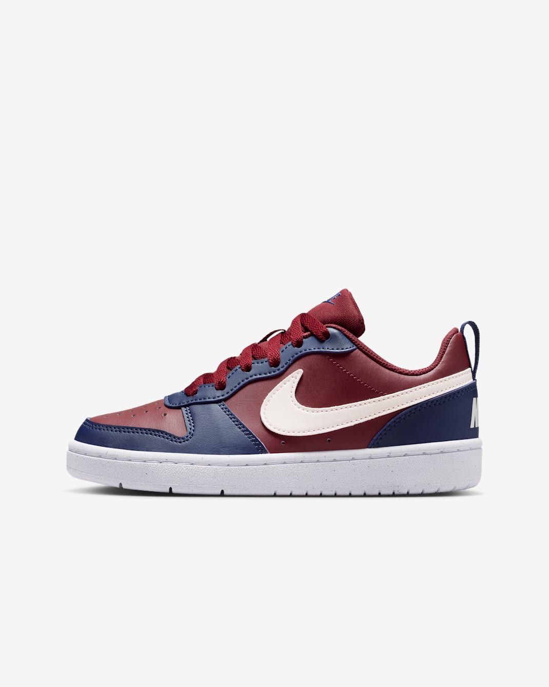Nike Court Borough Low Recraft Older Kids' Shoes - Dark Team Red/Midnight Navy/White/Soft Pearl